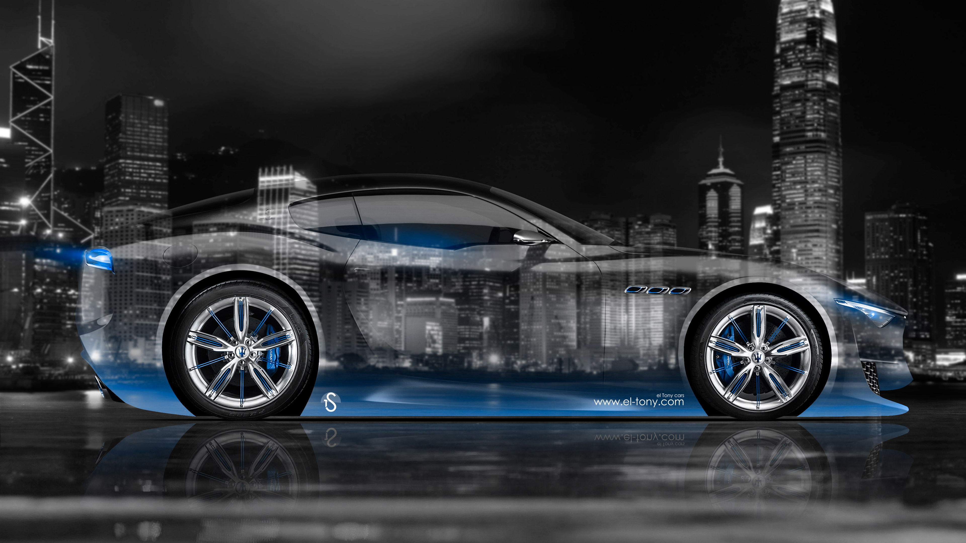 4k Maserati Alfieri Side Crystal City Car El Tony