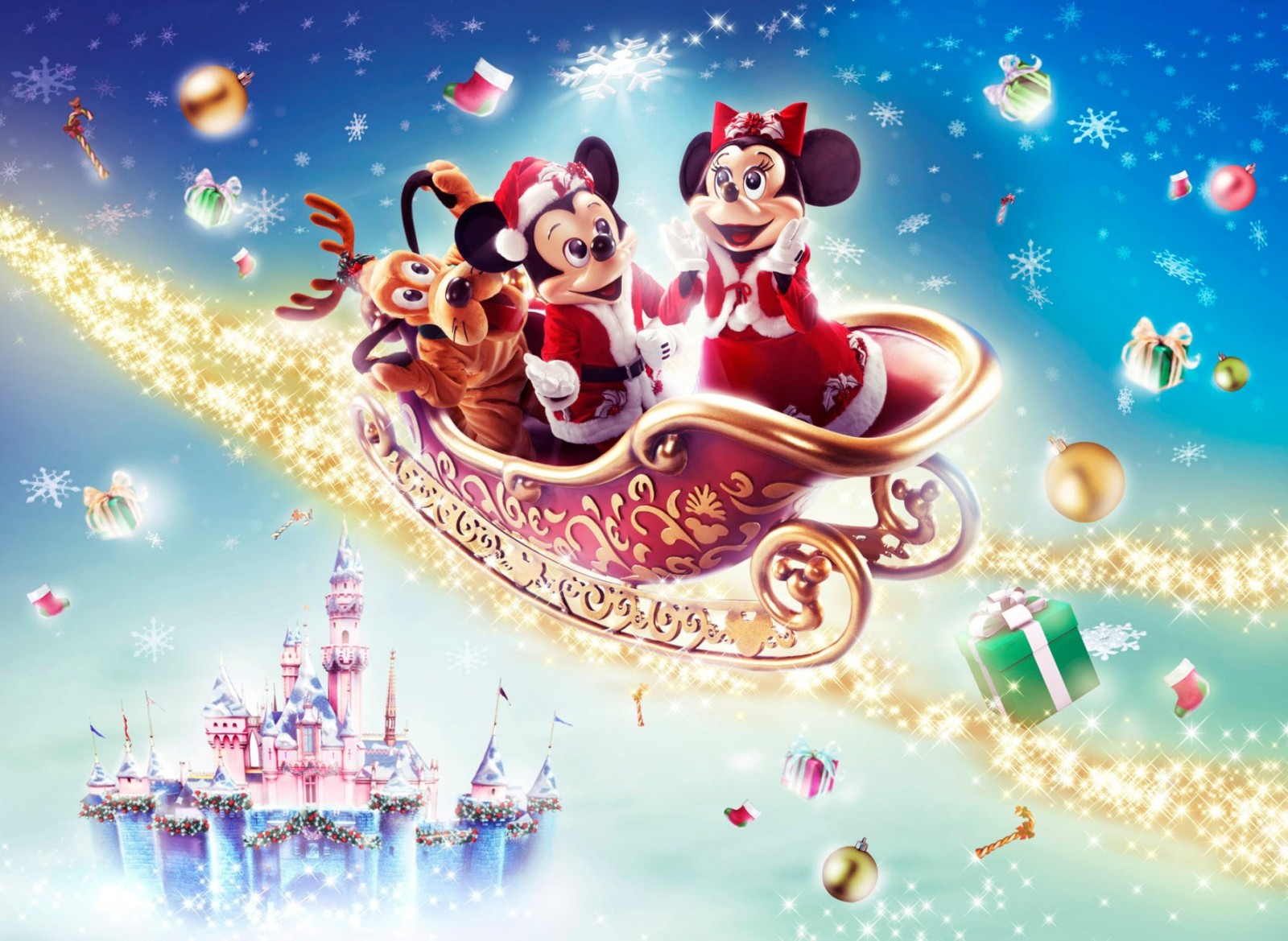 Sparkling Disney Christmas Wallpaper Jpg