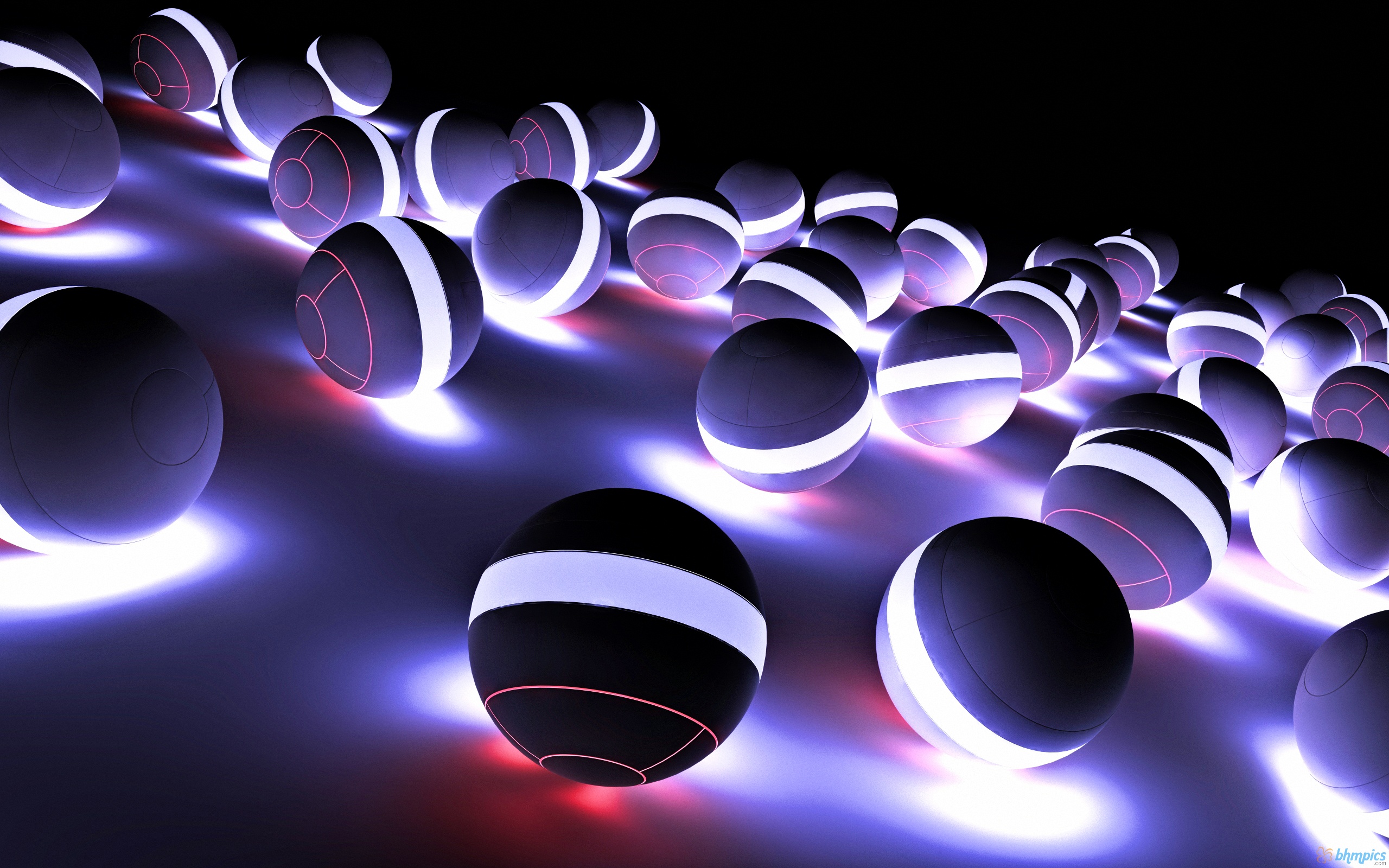 3d Glow Balls Background Wallpaper HD