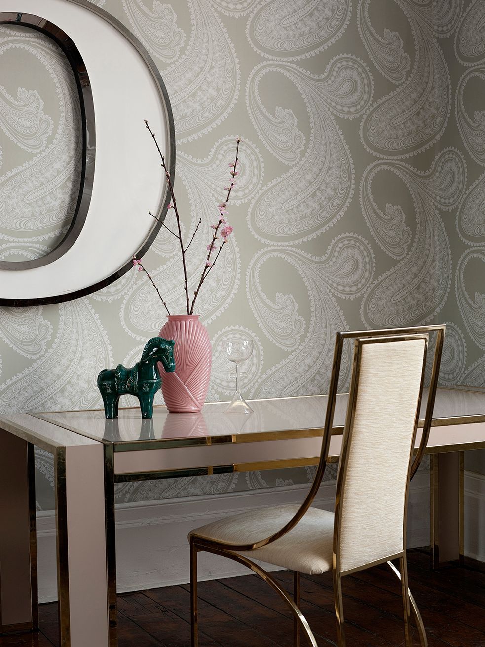 Cole Son Rajapur Wallpaper White On Olive In