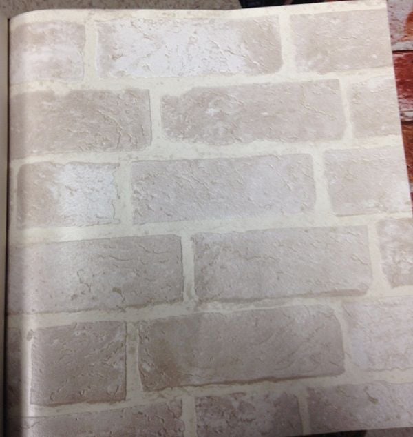 Off White Brick Wallpaper Textured weathered feeling and look 600x634