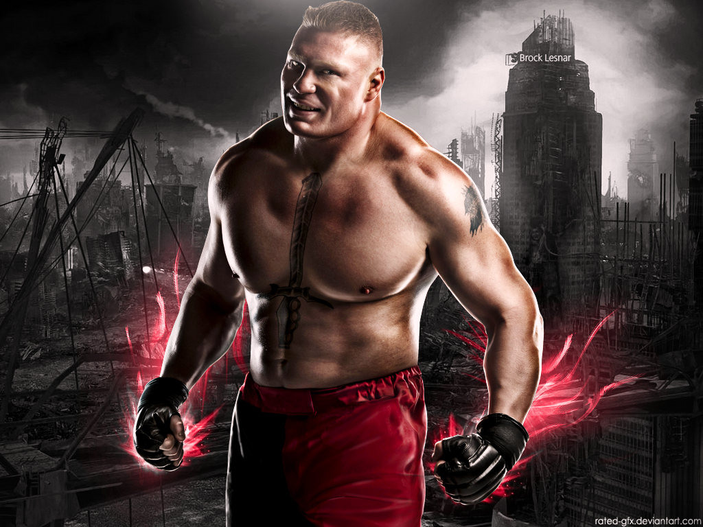 HD Wallpaper Of Brock Lesnar Wrestling In Urdu