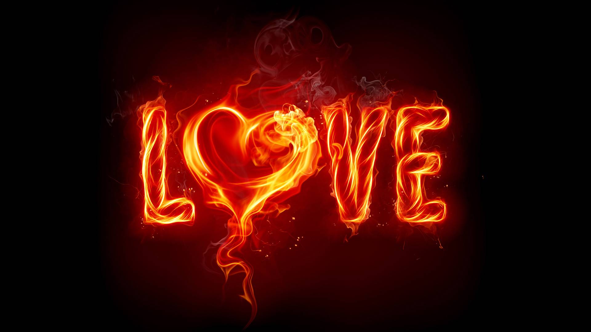 Flaming Love Wallpaper