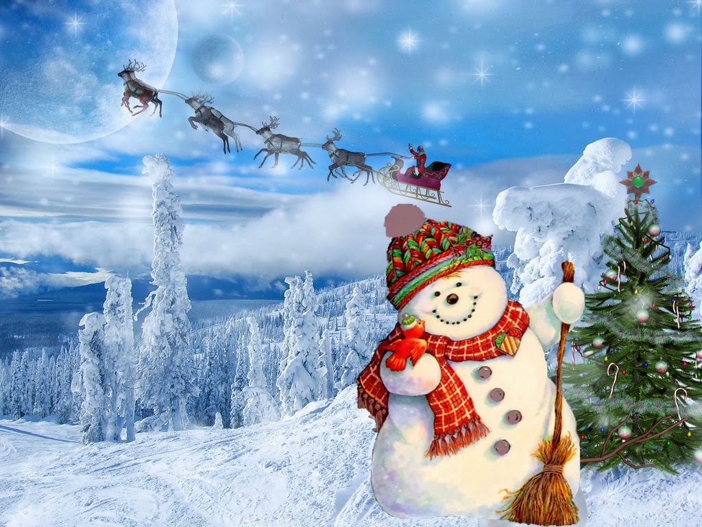 Cute Snowman Christmas Frosty Santa And