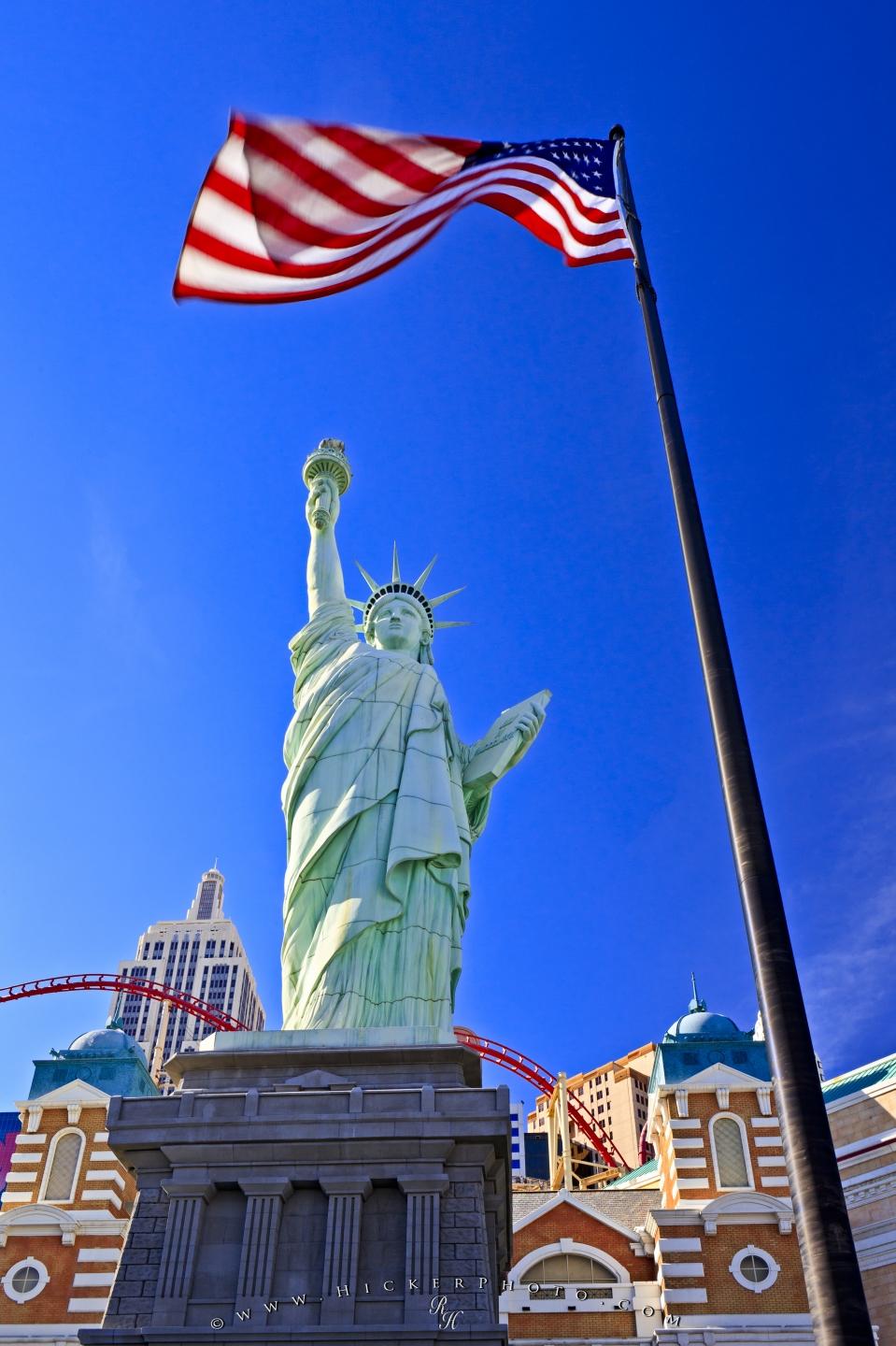 Wallpaper Background American Flag Liberty Statue New York