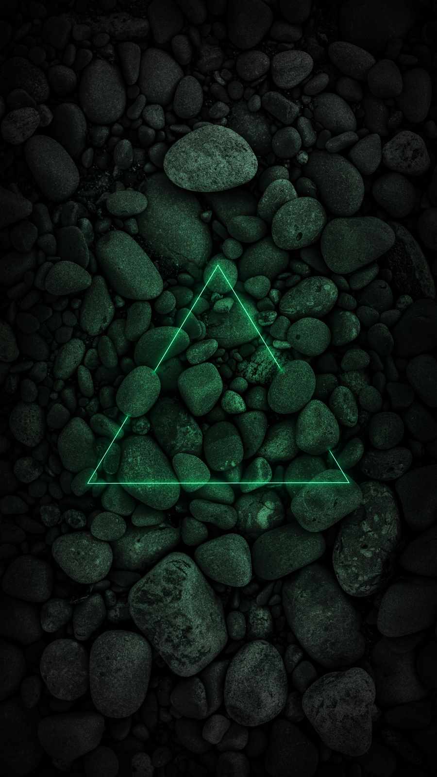 Neon Triangle Over Stones Wallpaper iPhone Wallpaperupdate