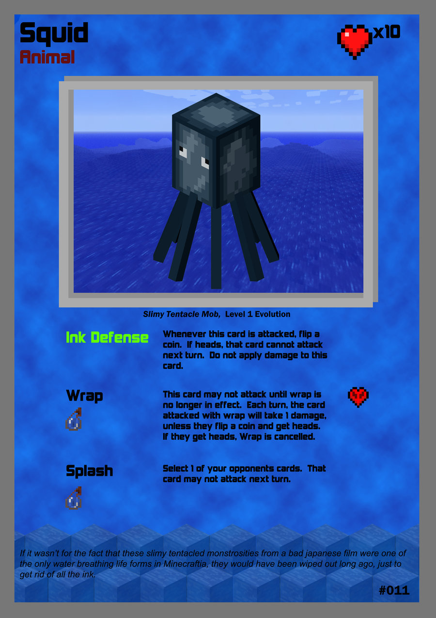 Minecraft TCG 011   Squid by acaroa on