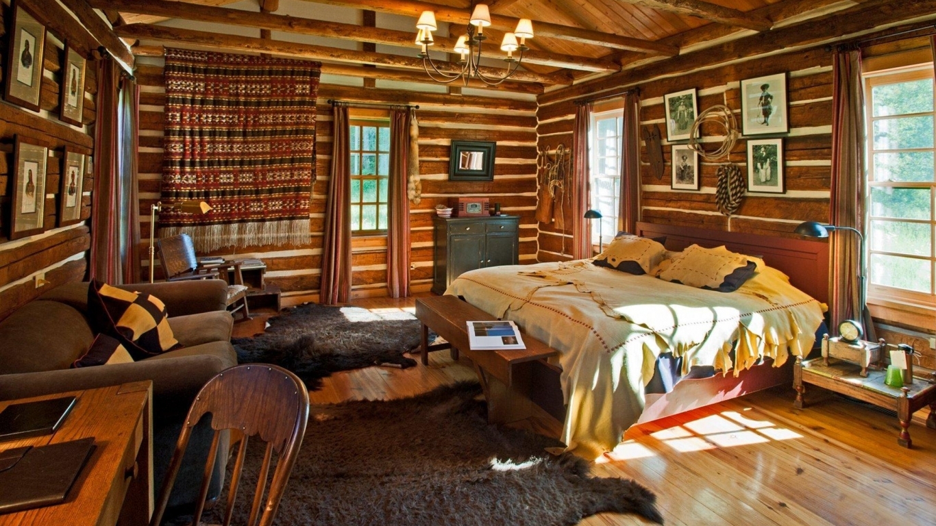 Log Cabin Bedroom Suite Wallpaper In Other With