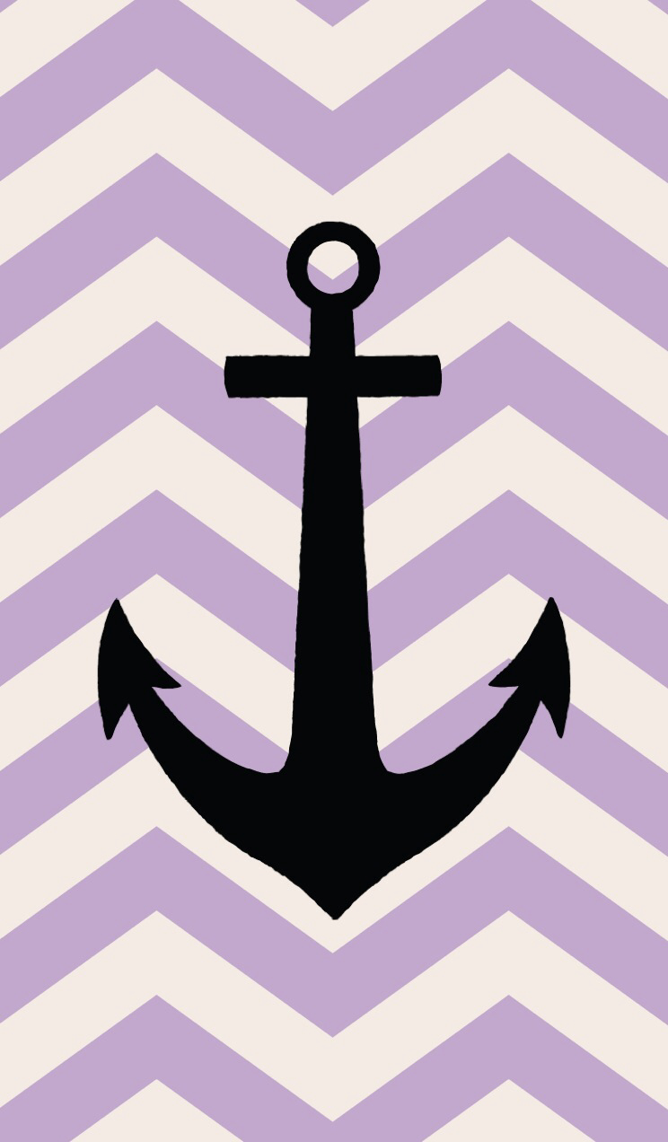 Black Anchor On Purple Chevron Wallpaper Junk