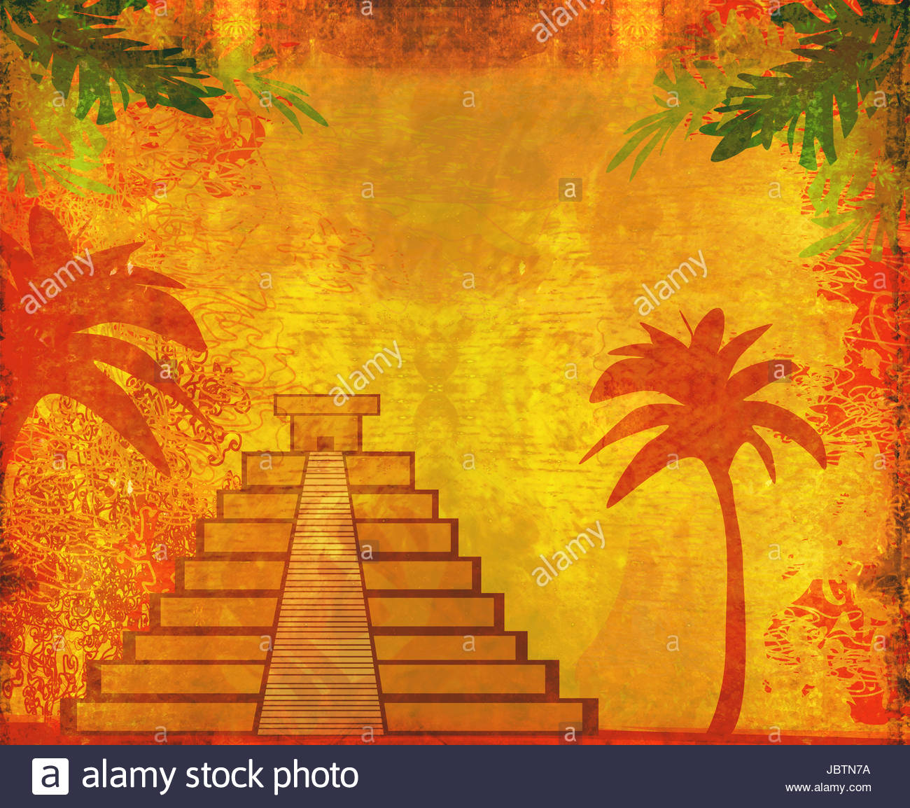 free-download-mayan-pyramid-chichen-itza-mexico-grunge-abstract