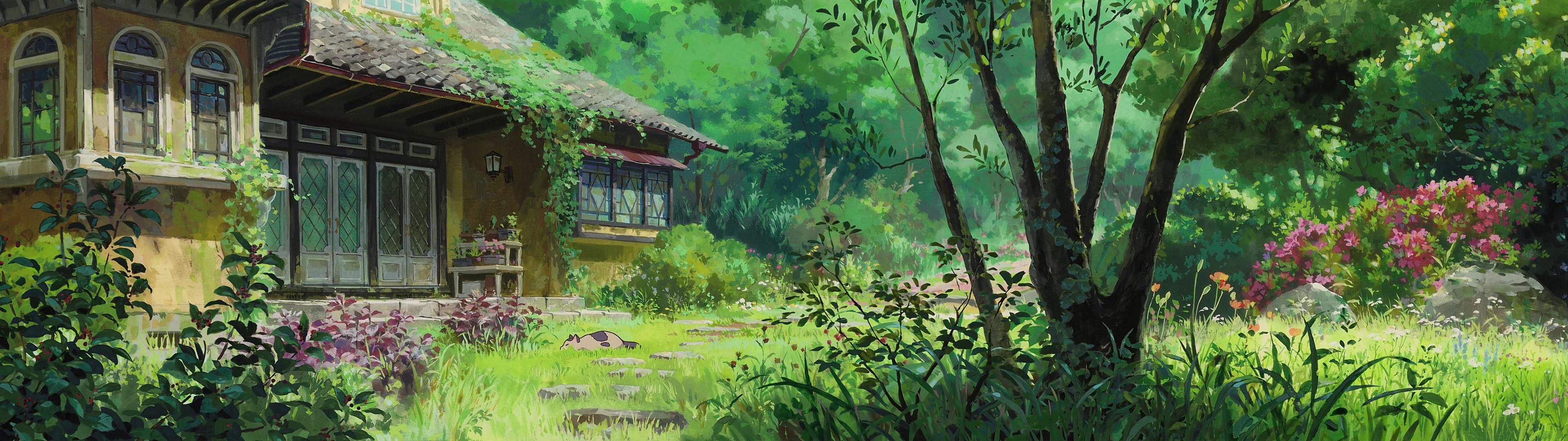 High Res Dual Screen Studio Ghibli Desktop Wallpaper