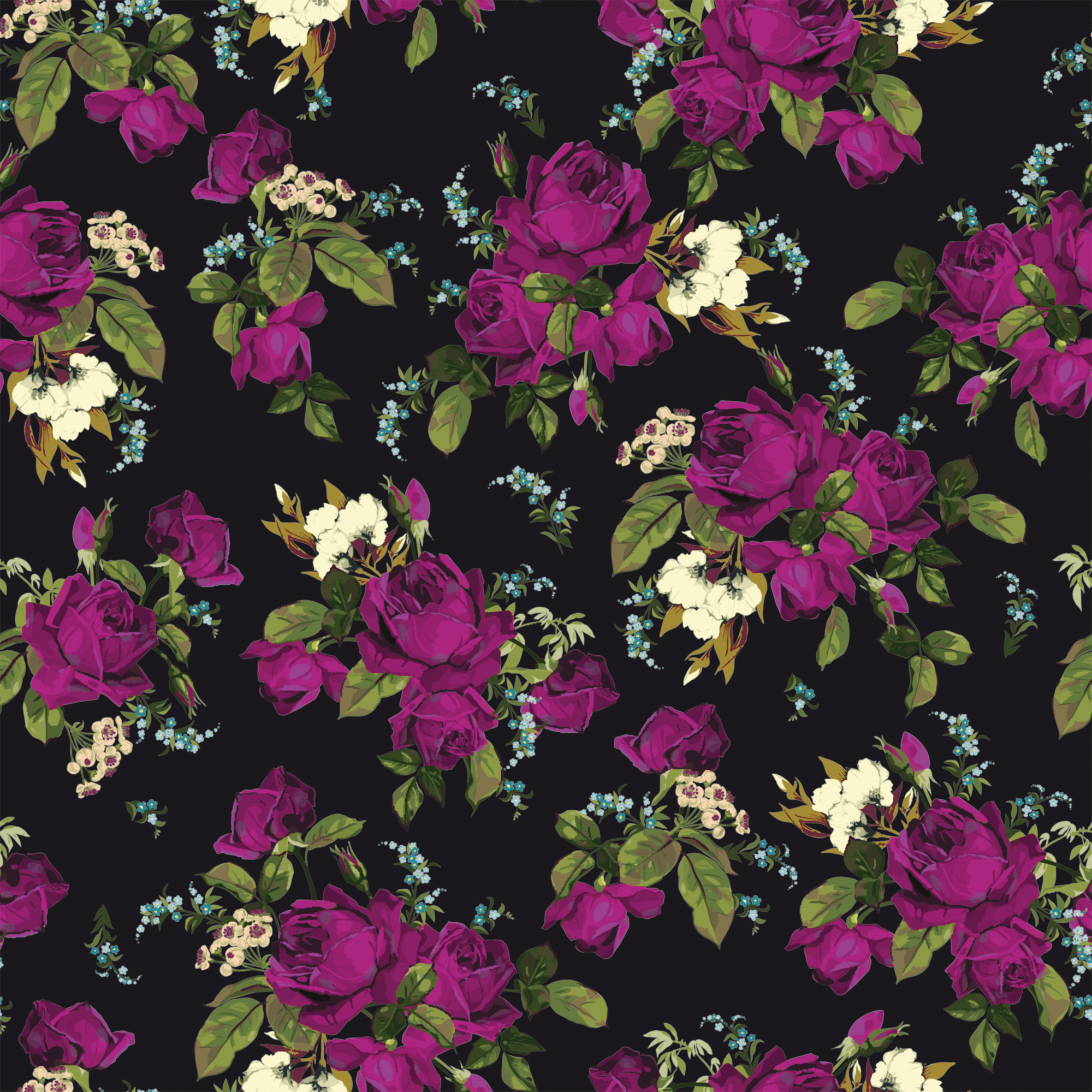 Floral Pattern Rose Print Texture Background Flowers Wallpaper