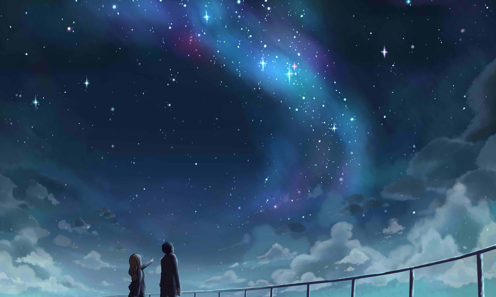 Download Colorful Starry Night 4k Aesthetic Anime Wallpaper