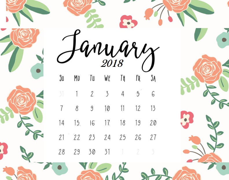 January 2018 Office Desk Calendar Calendar 2018 791x622