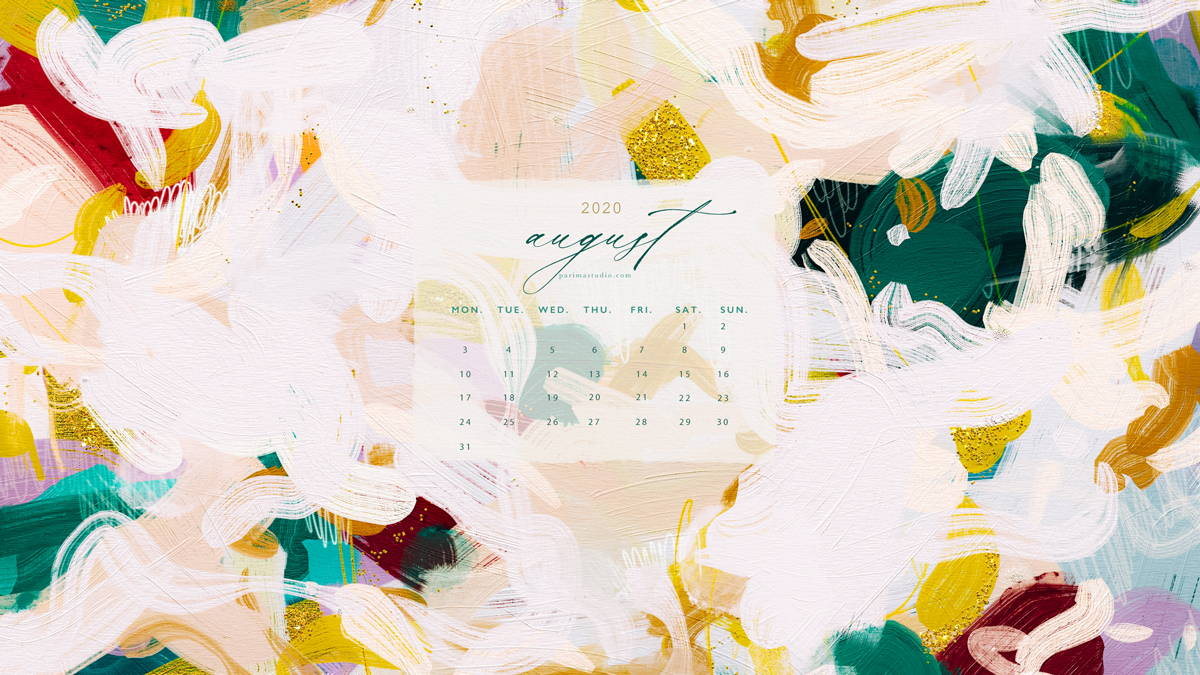 August Calendar Wallpaper Parima Studio Abstract Art