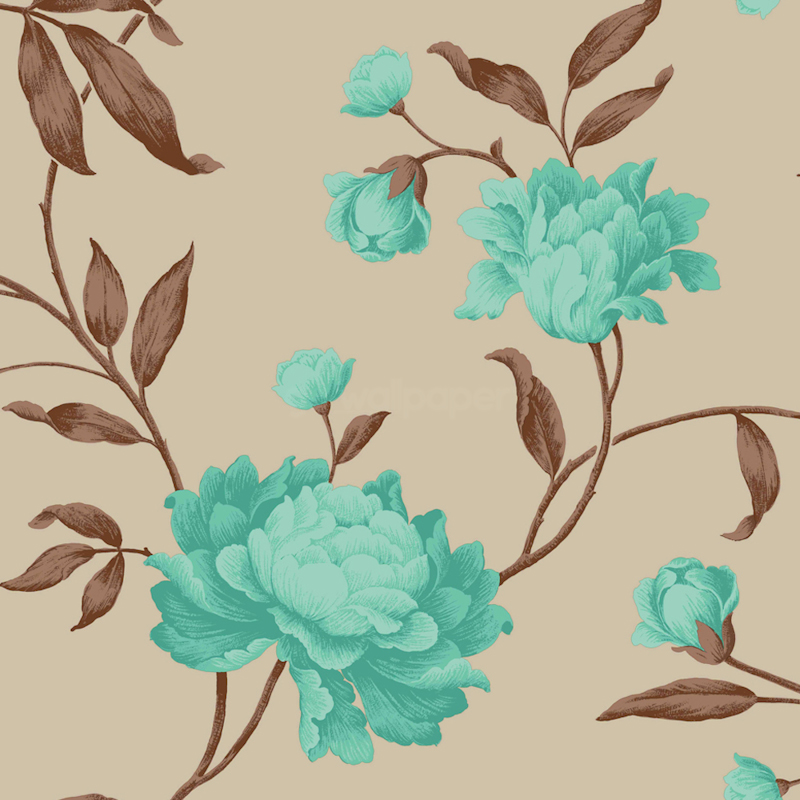 Teal Flower Wallpaper