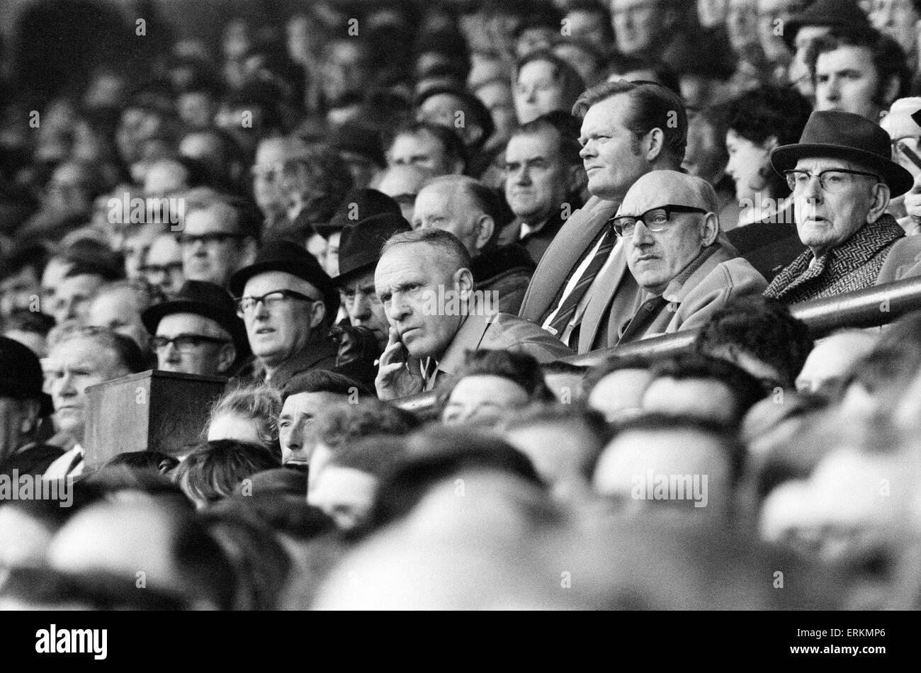 Liverpool Manager Bill Shankly Watching A Game In The Stands