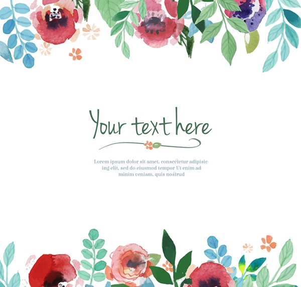 Watercolor Floral Border Background Vector Graphics My