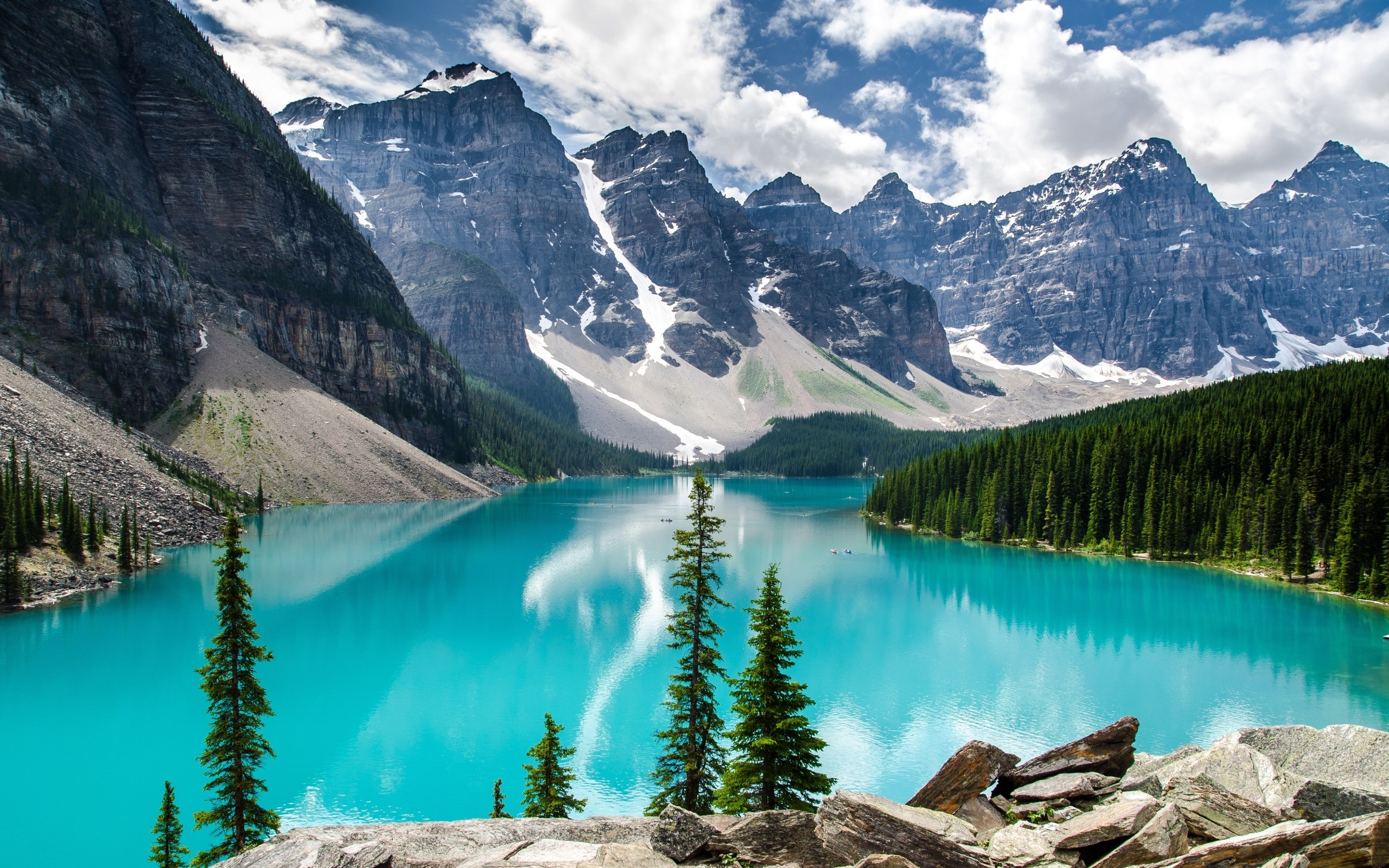 Nature Trees Forest Canada Alberta Lakes Turquoise Wallpaper
