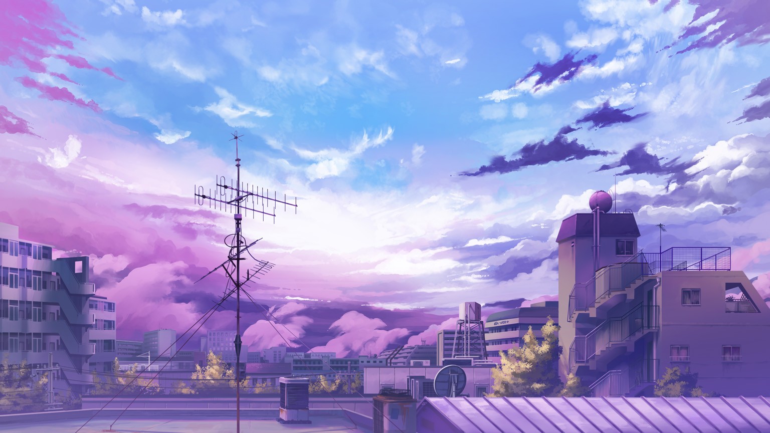 clouds scenic anime sky Wallpapers 1536x864