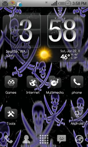 Zoomen Bildschirmfoto Von Blue Skulls Live Wallpaper F R Android