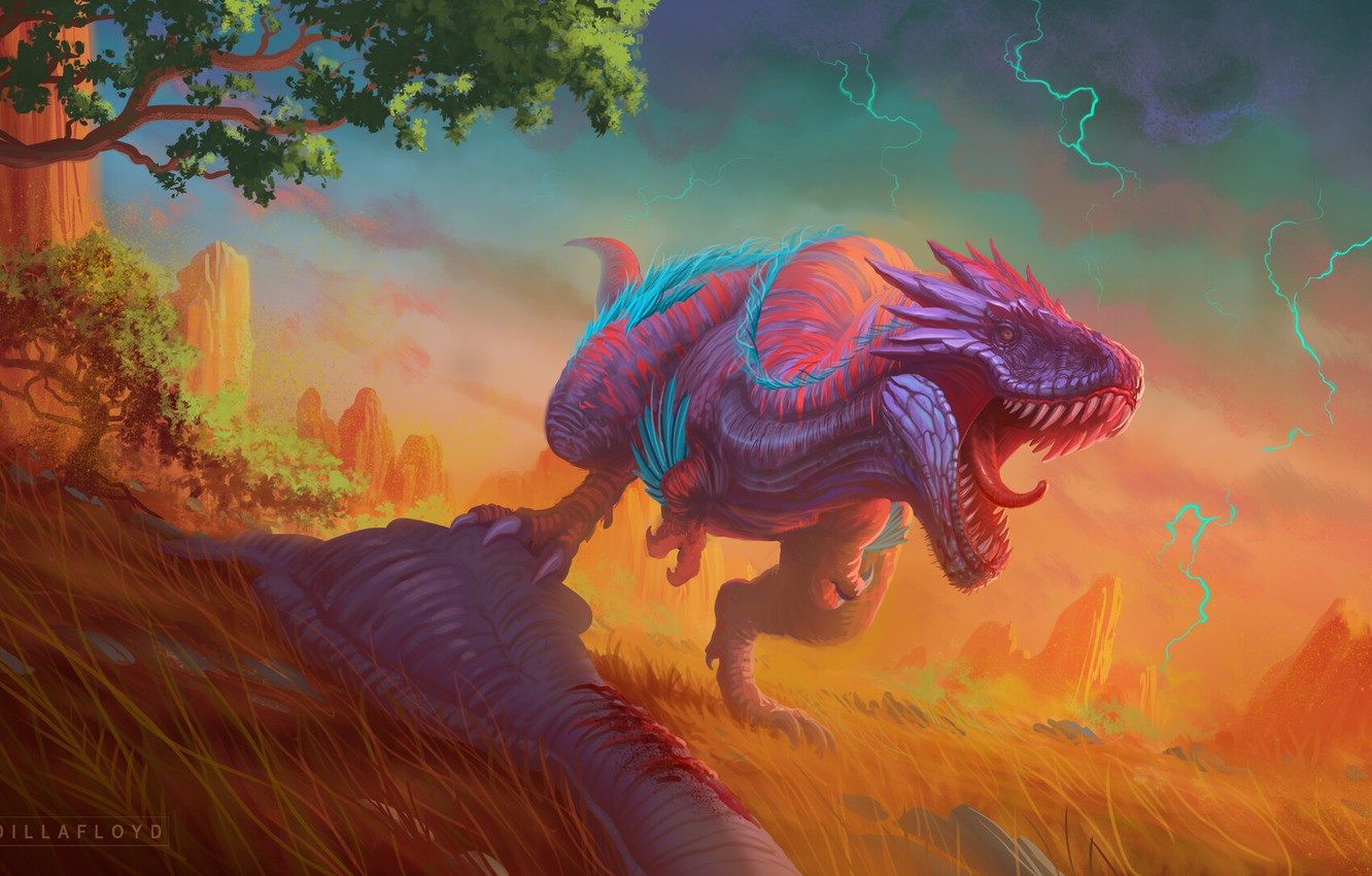 Wallpaper Color Mouth Predator Dinosaur Fantasy Mining Art
