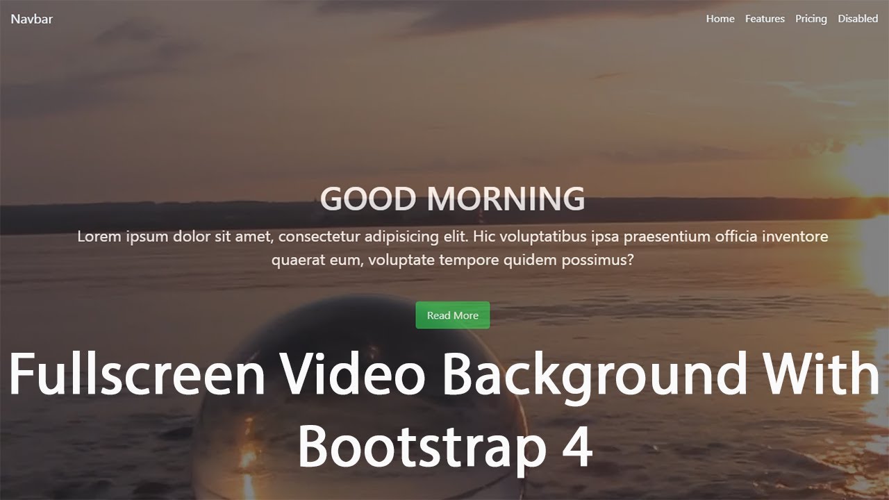 Fullscreen Video Background With Html Css And Bootstrap