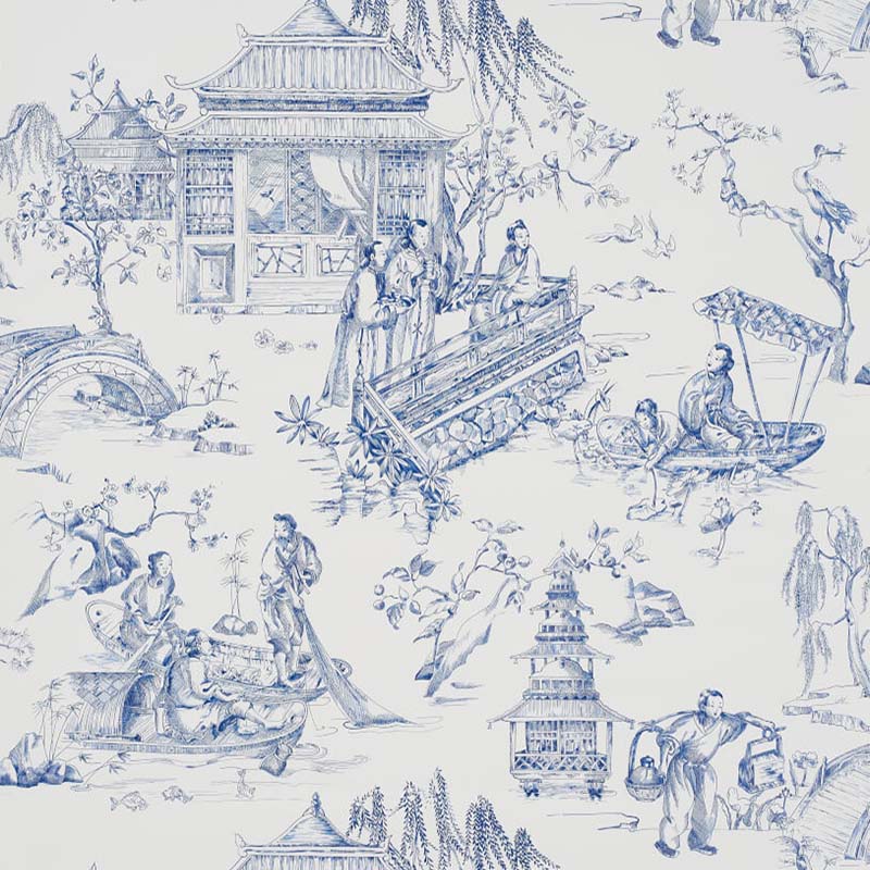 Pierre Frey Le Printemps Du Mekong Bleu Wallpaper 40 Off Samples