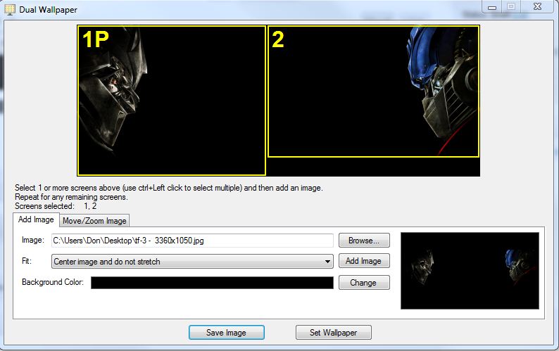 Different Background Image On Dual Monitors Don The Developer