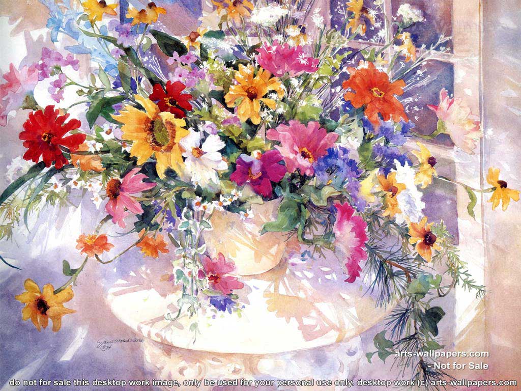 Flower Painting Art Wallpaper All Desktop Works By Arts