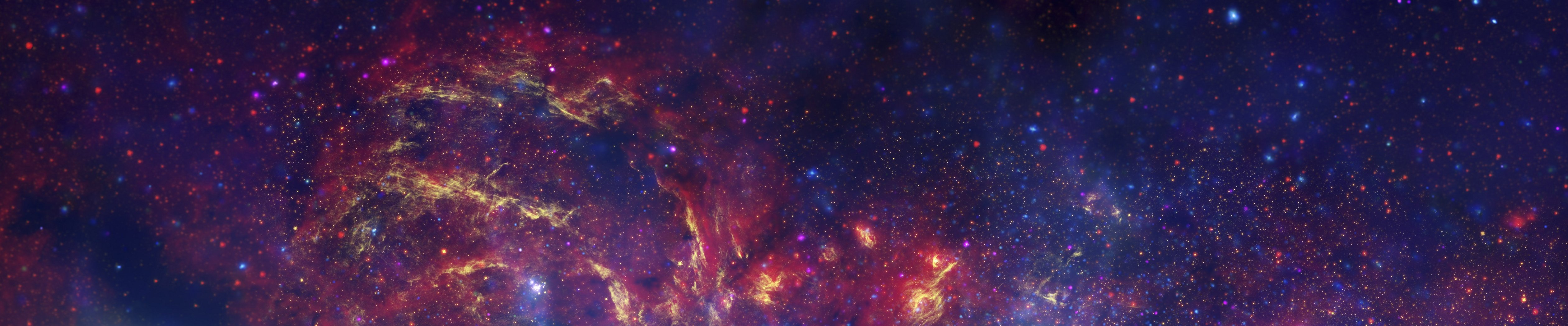 Outer Space Nebulae Panoramic Wallpaper