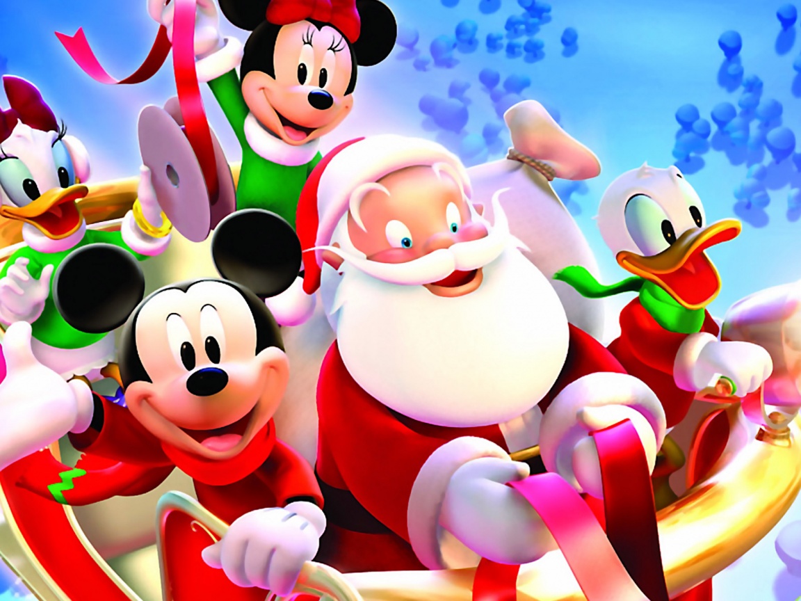Mickey Santa Christmas Wallpaper