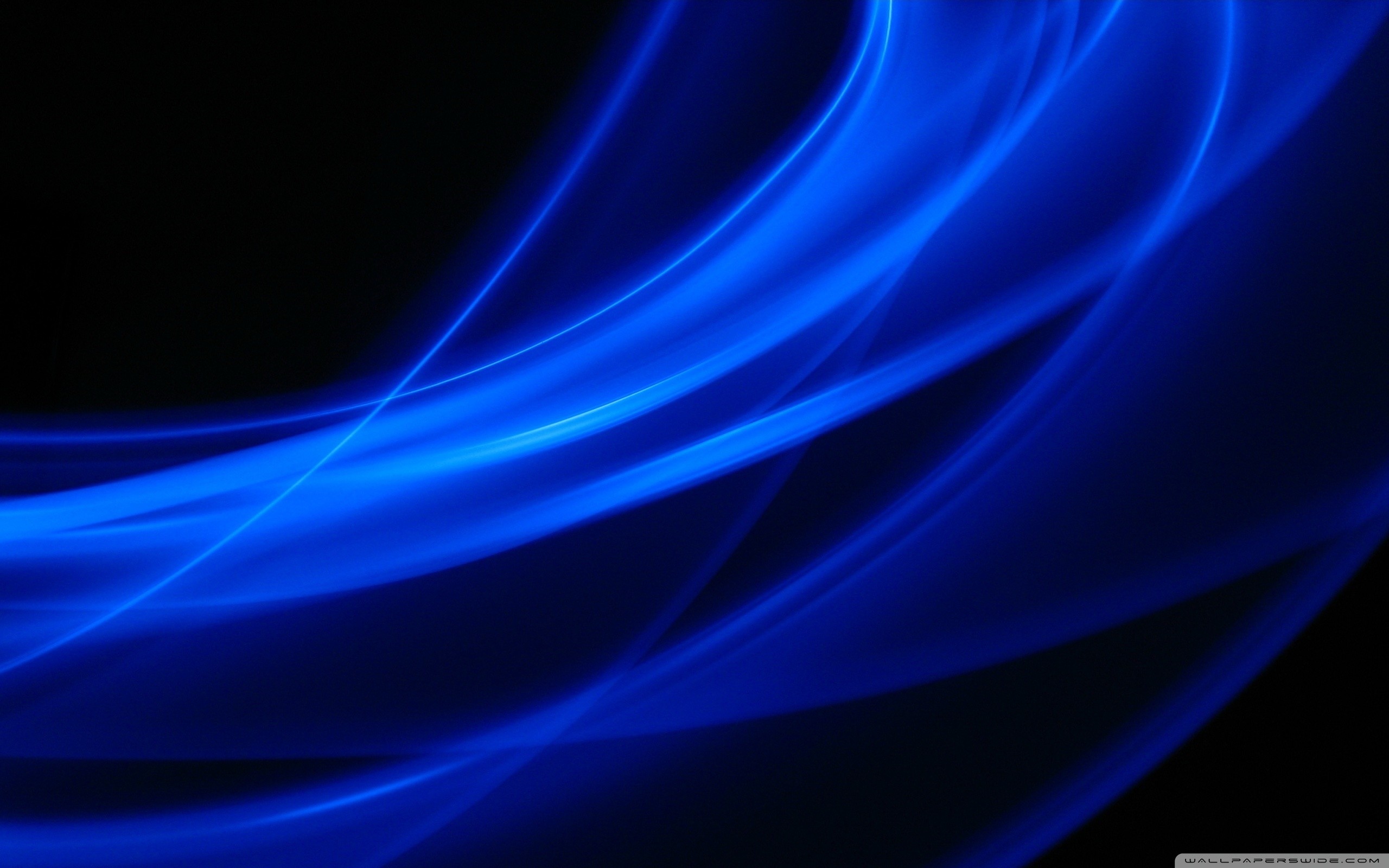 Abstract Navy Blue Swirls on a Black Background