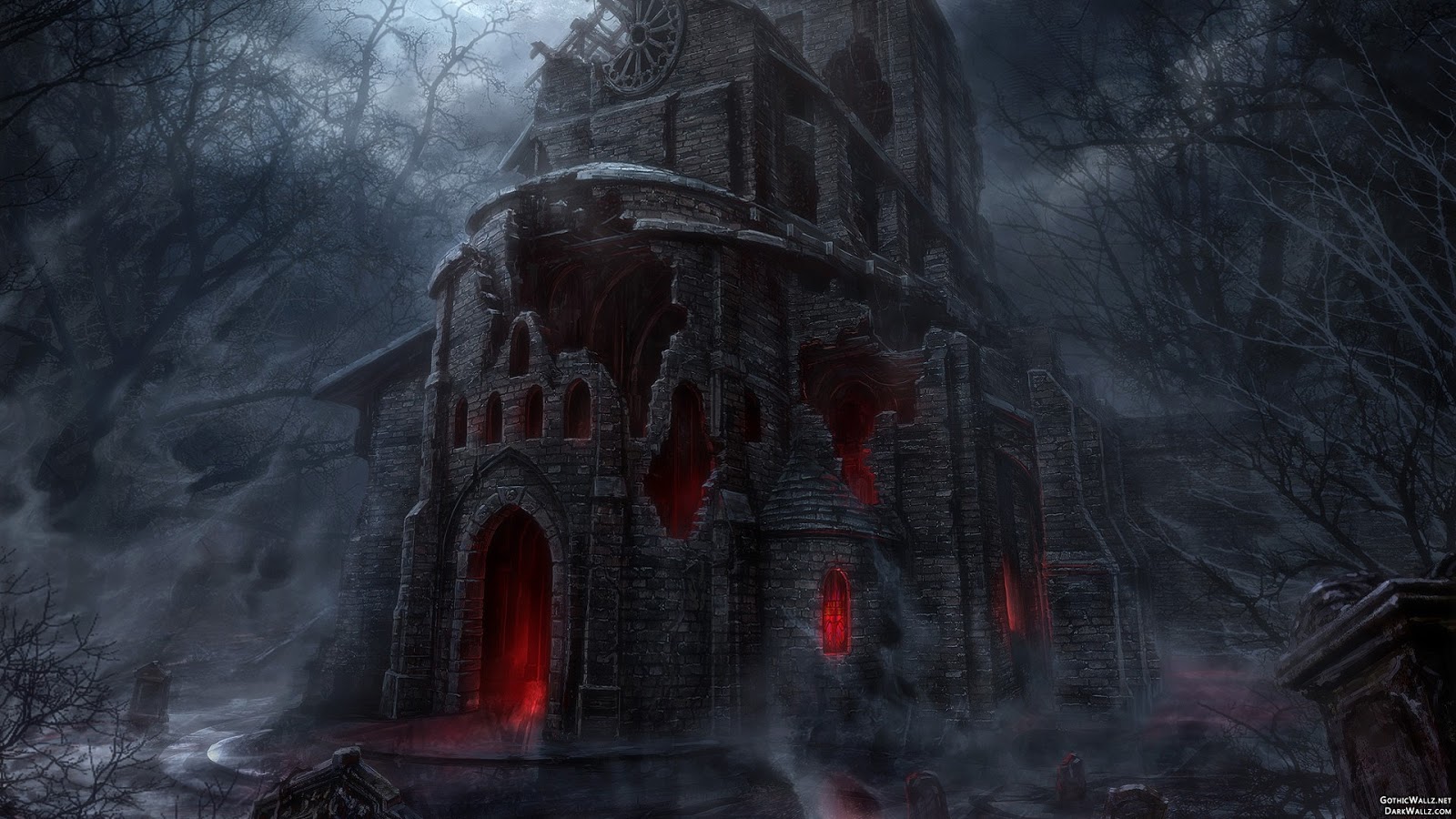 Dark Halloween Scary Gothic House HD Desktop Wallpaper Image And