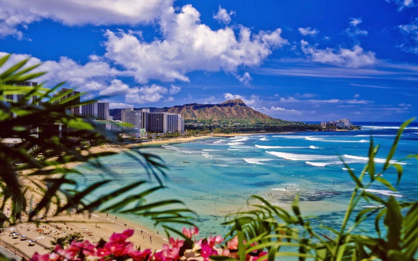 Waikiki Beach Oahu Desktop Wallpaper HD