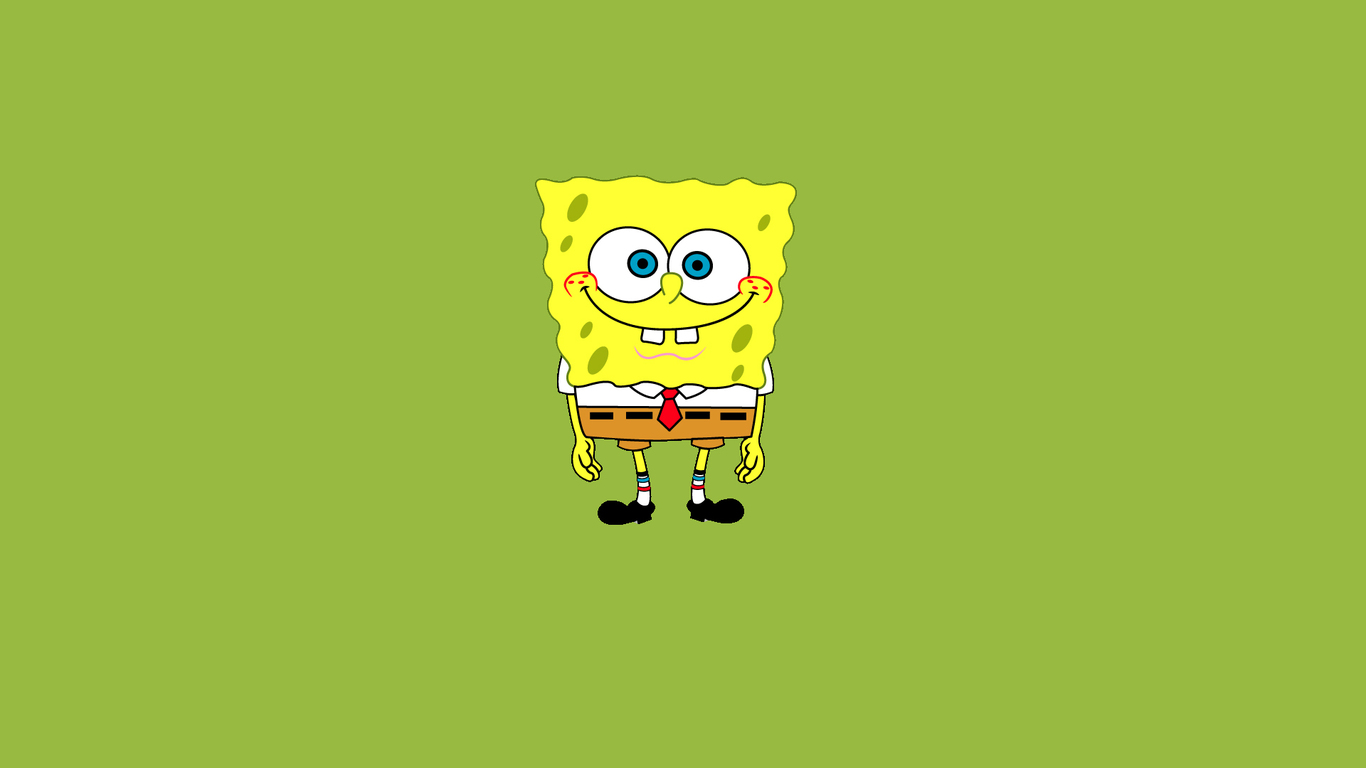 Sponge Bob Smiling Funny Cartoon Character HD Wallpaper