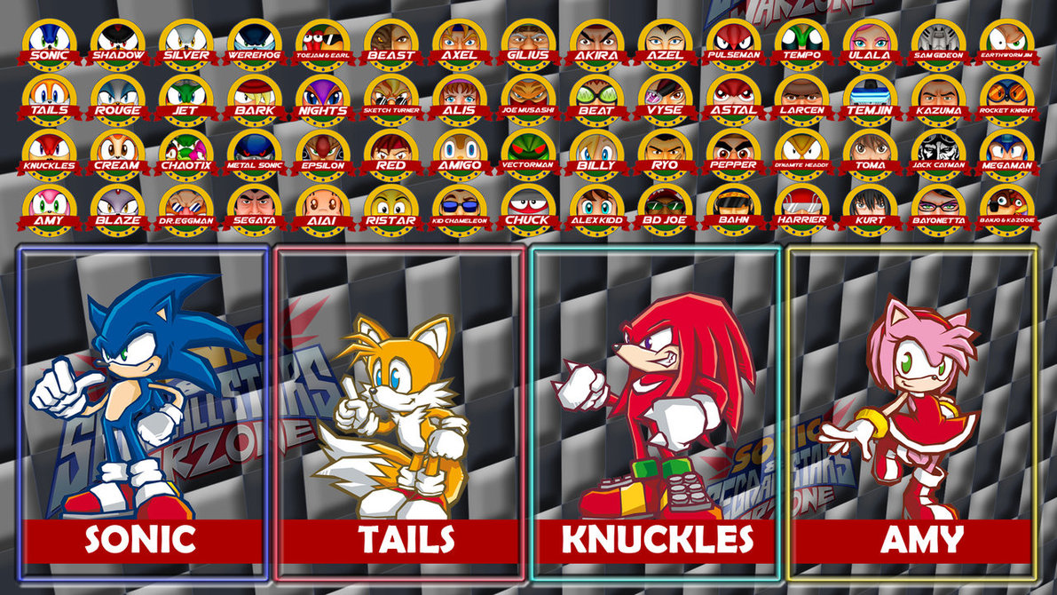 Sonic And Sega All Star Warzone Select Screen By Mrjechgo