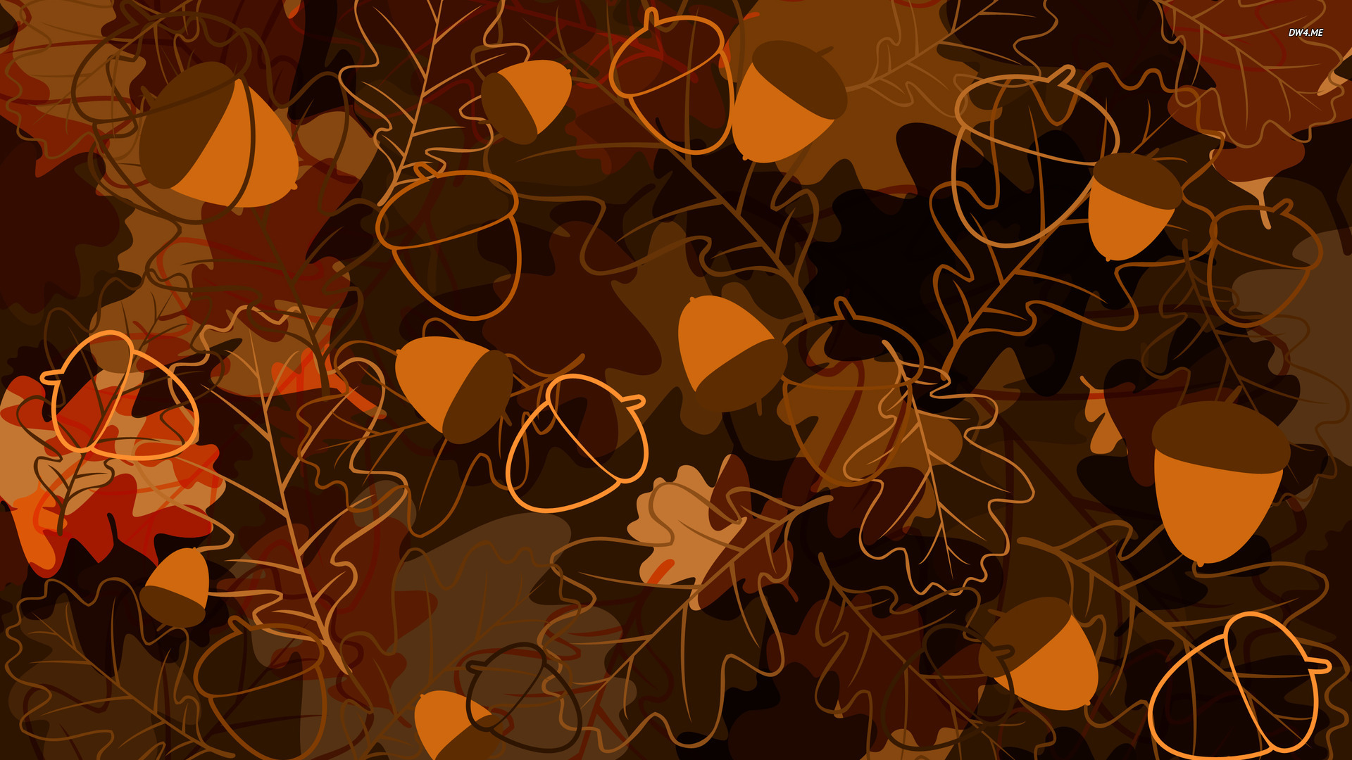 Oak Leaves And Acorns Wallpaper Vector