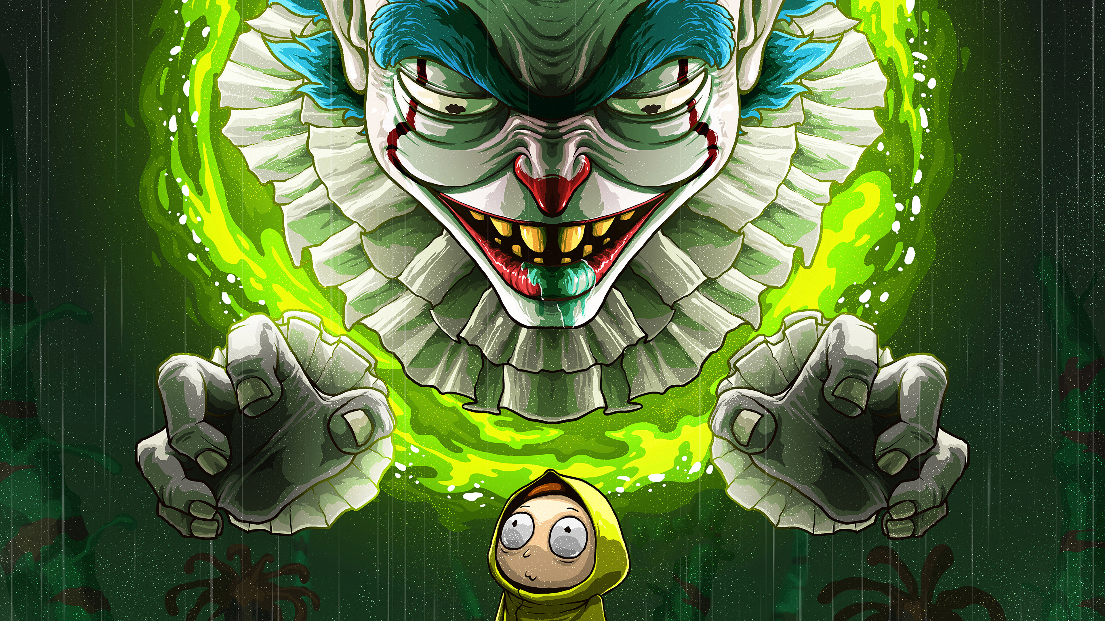 Pennywise Clown Rick And Morty 4k Wallpaper