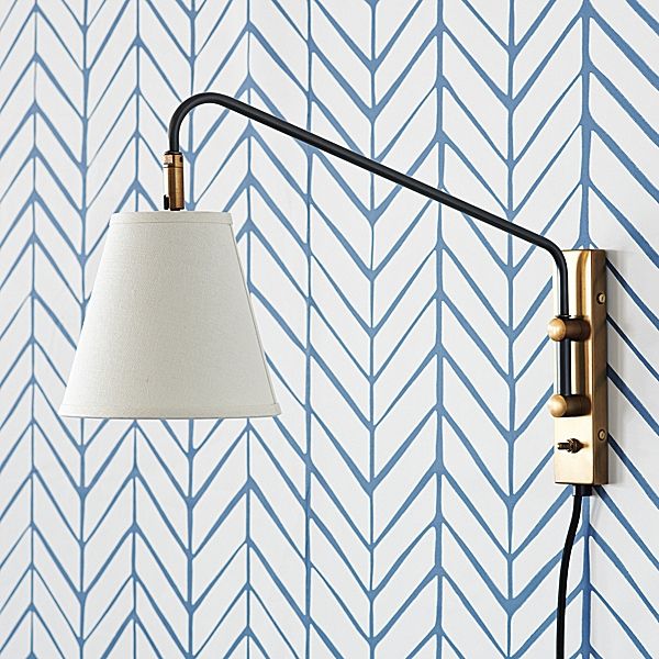 Our Flynn Wall Sconce Is Perfect For A Wallpapered Nook