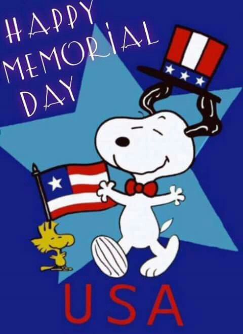 Memorial Day Blue Holidays God Bless America Snoopy Friends Peanuts