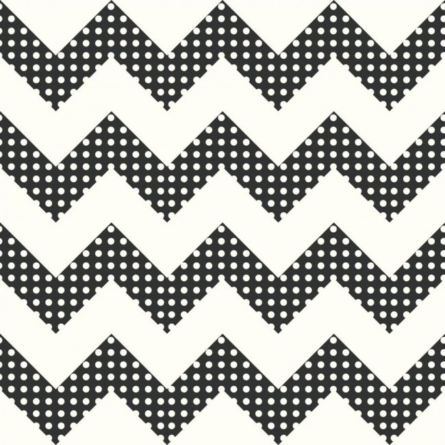 Black White Chevron Stripes With Polka Dots Wallpaper Ks2311 All