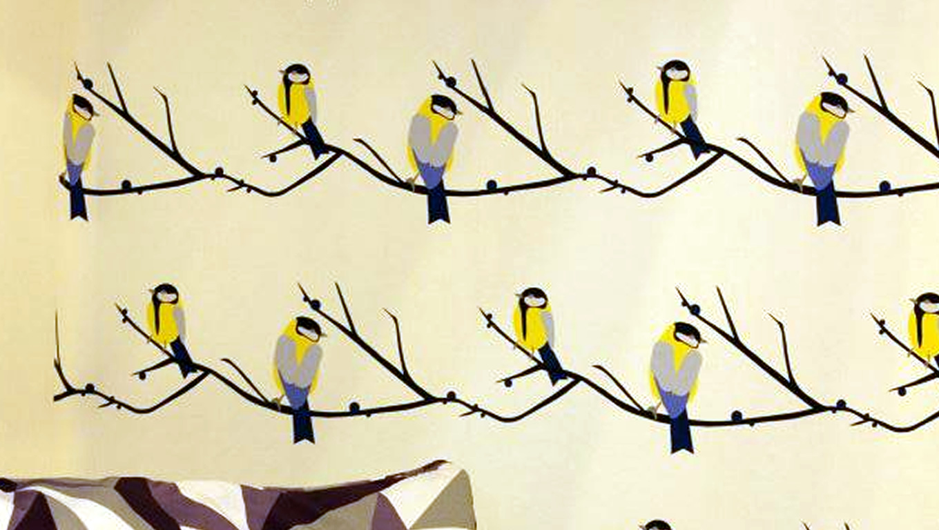  and Bird Wallpaper Design by Lorna Syson at 100 Percent Design 1360x768