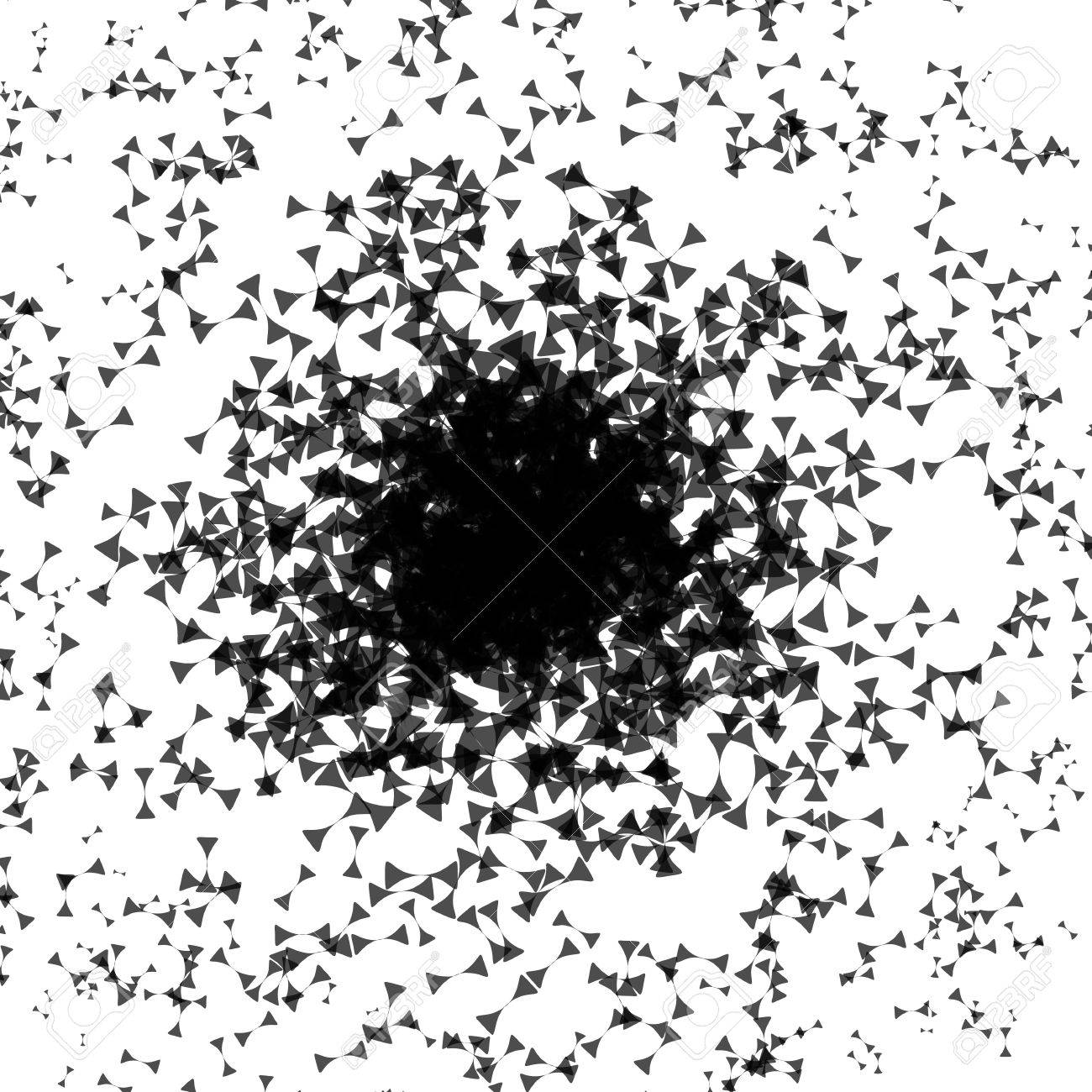 Abstract Background Made Of Scattered Shapes Black And White