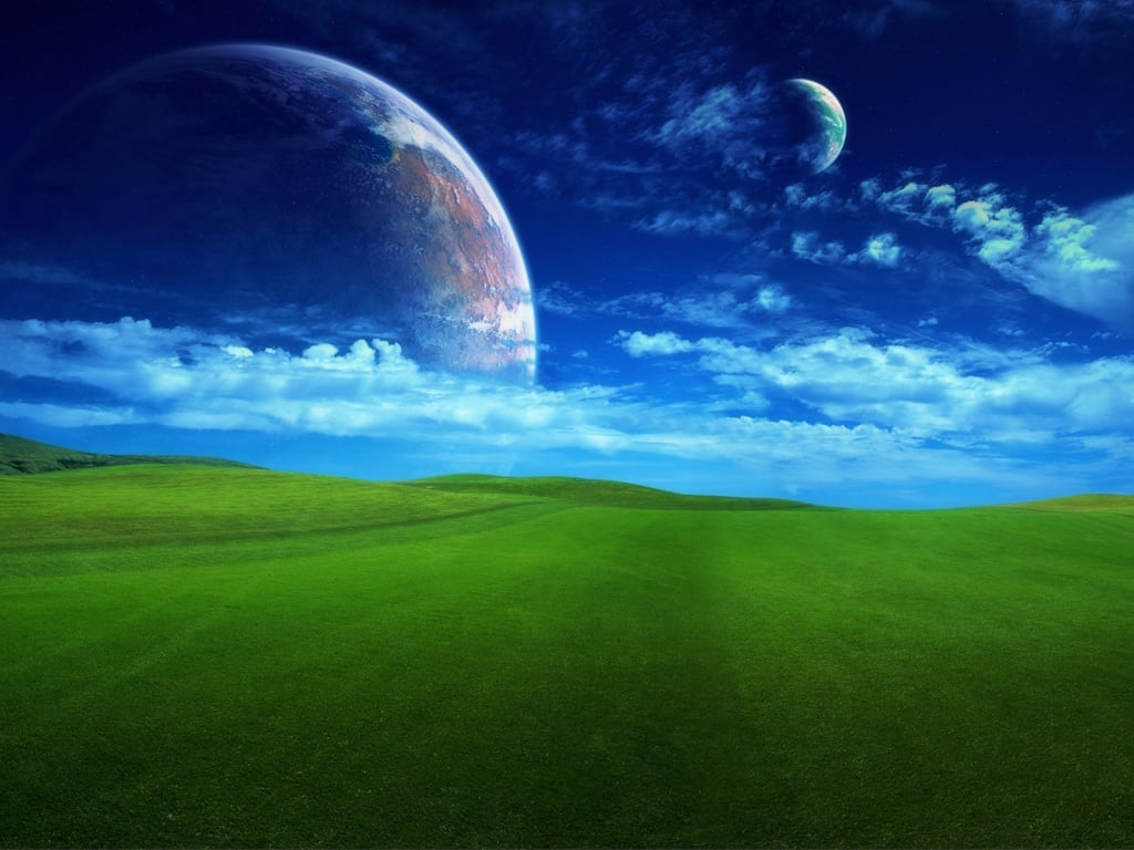 1024x768 Planet and the field desktop PC and Mac wallpaper