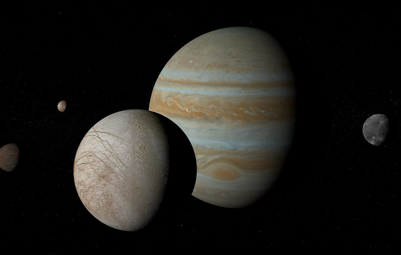 Wallpaper Planet Europe Jupiter Satellites Ganymede Callisto