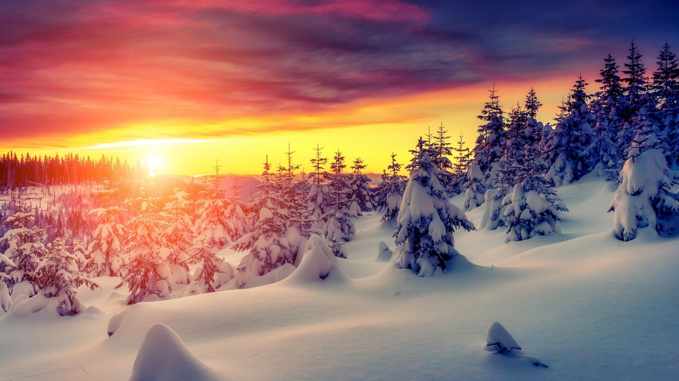 Gorgeous Winter Sunrise Desktop Pc And Mac Wallpaper