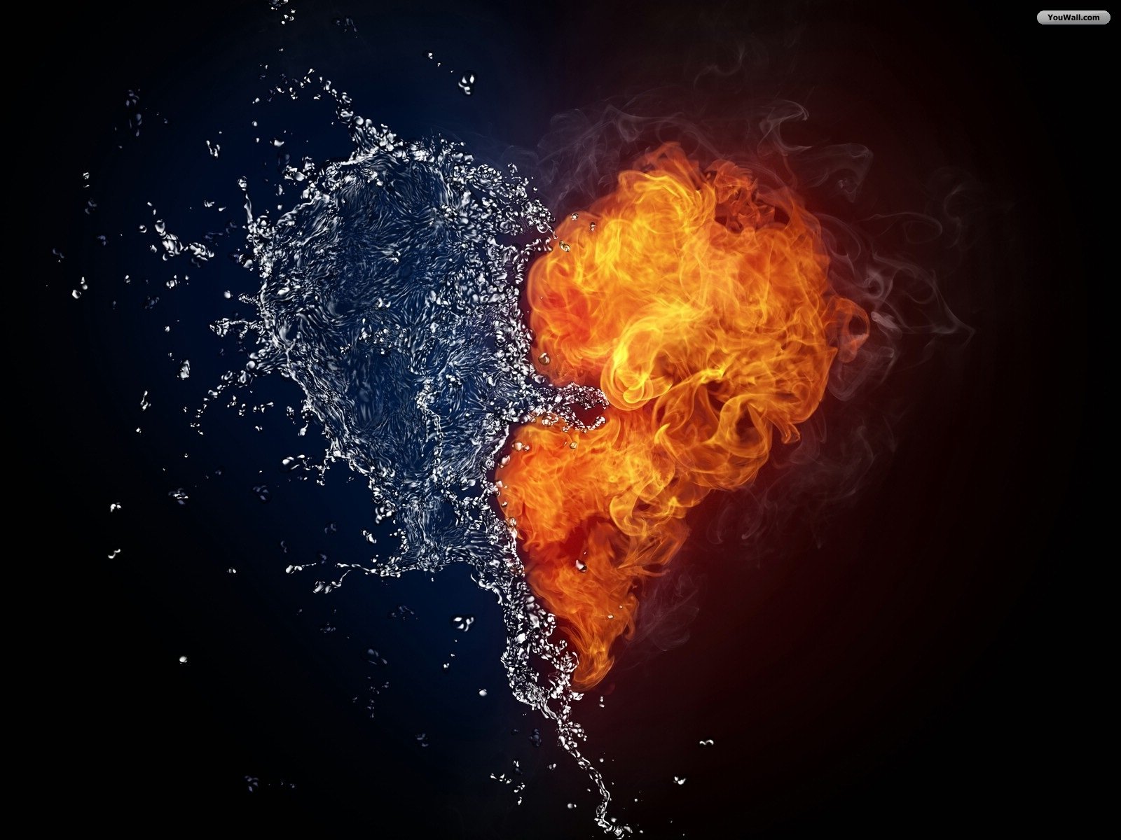 Fire And Water Wallpaper Wide HD