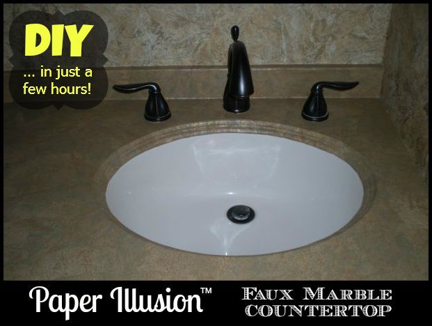 Faux Finish Wallpaper Marble Countertop Transformation With Paper