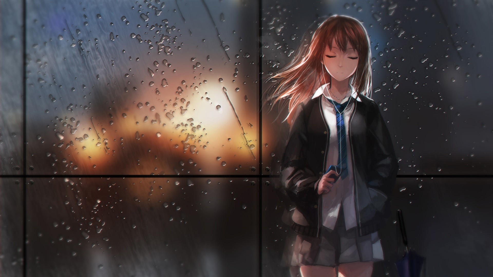 I edited the rooftop background into a rain night (Free to use) : r/DDLCMods